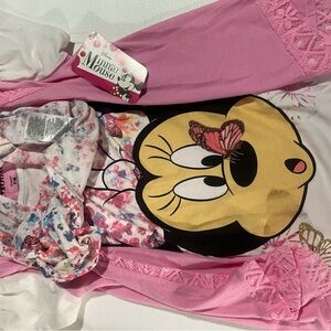 Minnie Mouse Pink and White Top